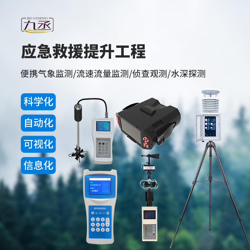 應急救援提升設備包括便攜氣象站、流速儀、夜視儀等